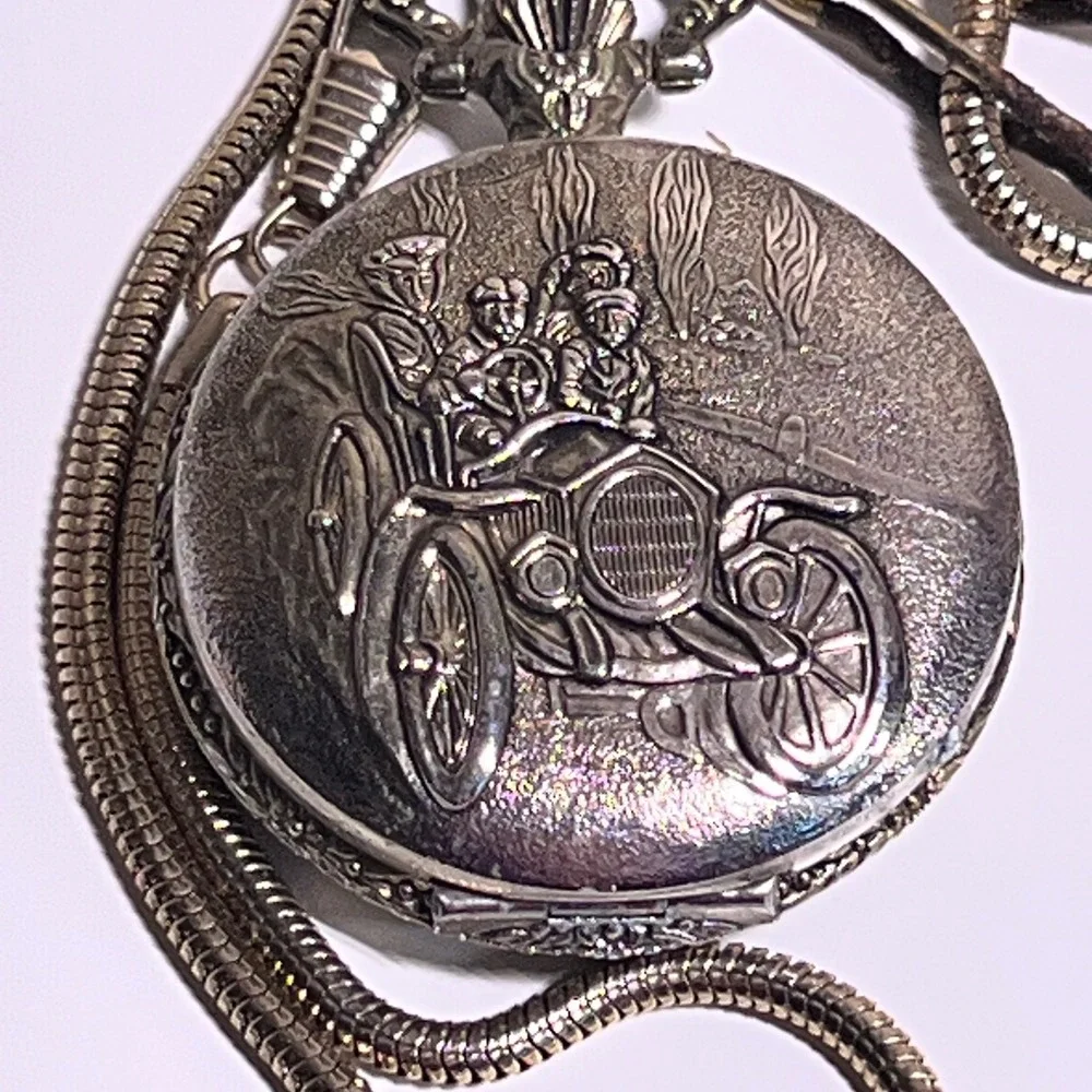 Henry V Antimagnetic Pocket Watch Antique Automobile Car Chain Fob Embossed